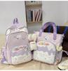 Schoolbag high-end college style junior high school student schoolbag female cream pain bag backpack fresh and cute large capacity backpack