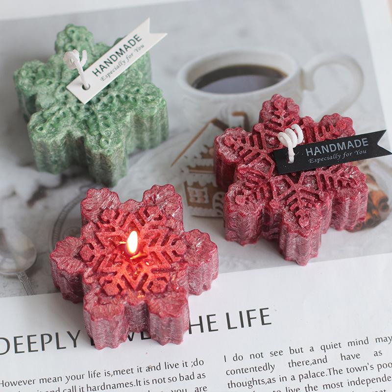 Beautiful Snowflake Silicone Candle Mold Multi Style Christmas Tree Gypsum Resin Soap Ice Chocolate Baking Mould Home Decor Gift
