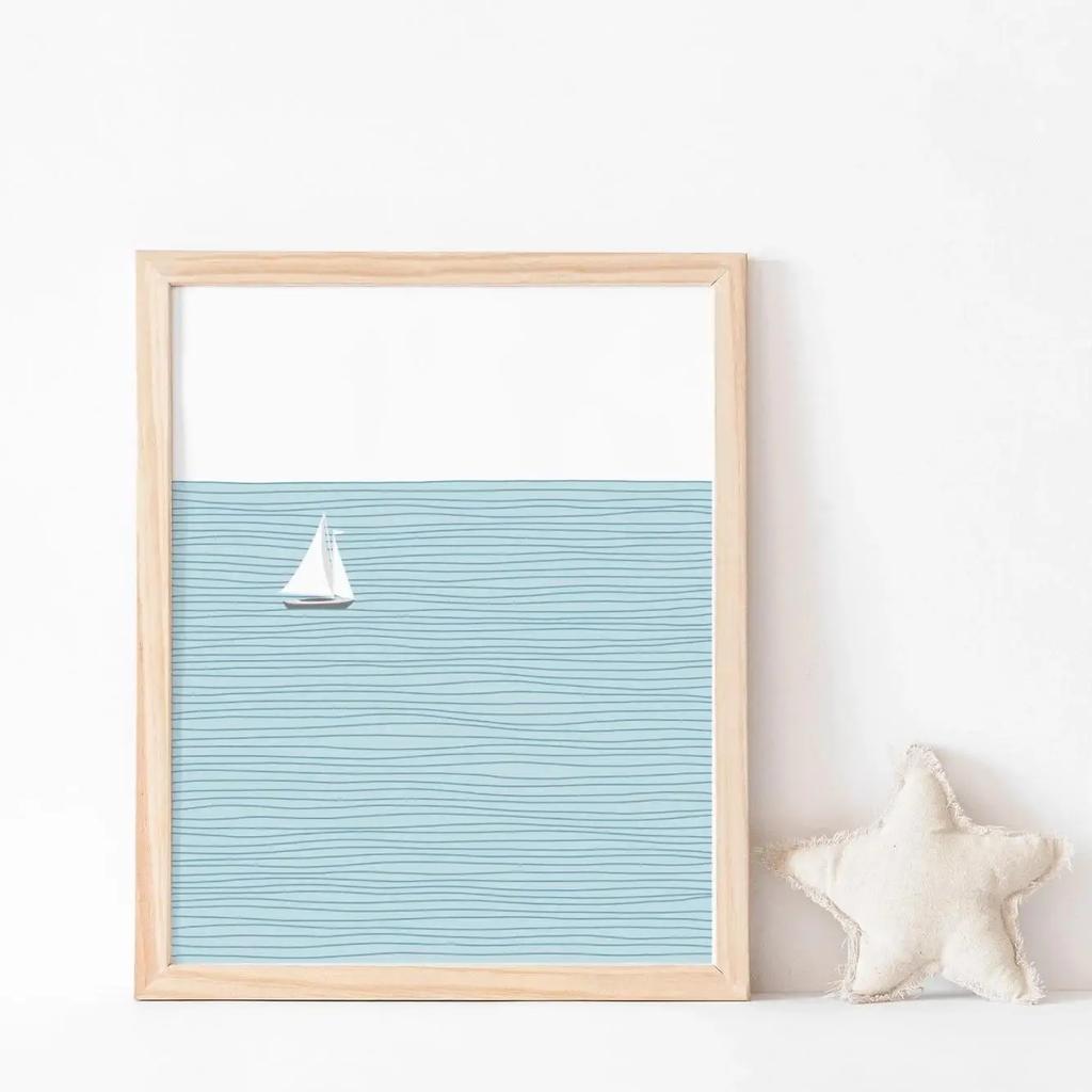 1pc Aesthetic Coastal Canvas Wall Art Seaside Beach Birds Fish House Decor Modern Ocean Waves Minimalist Print Vintage Poster