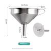 Baijie 304 Detachable Stainless Steel Funnel with Filter, Large Diameter Oil, Wine, Vinegar Strainer for Home Kitchen Use