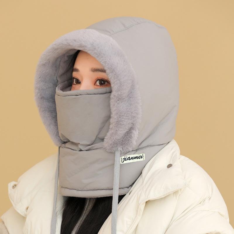 Winter Warmth Neck Scarf Women Riding Windproof Headgear Thick Cotton Cap