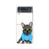 For Samsung Galaxy Z Flip 4 3 Case Cartoon Dog Painted Transparent Shockproof Hard Back Cover For Samsung Z Flip4 Zflip3 5g Case