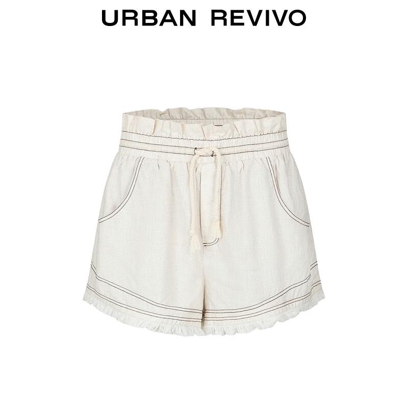 UR 2025 Autumn Women's Jersey Fringed Drawstring Shorts