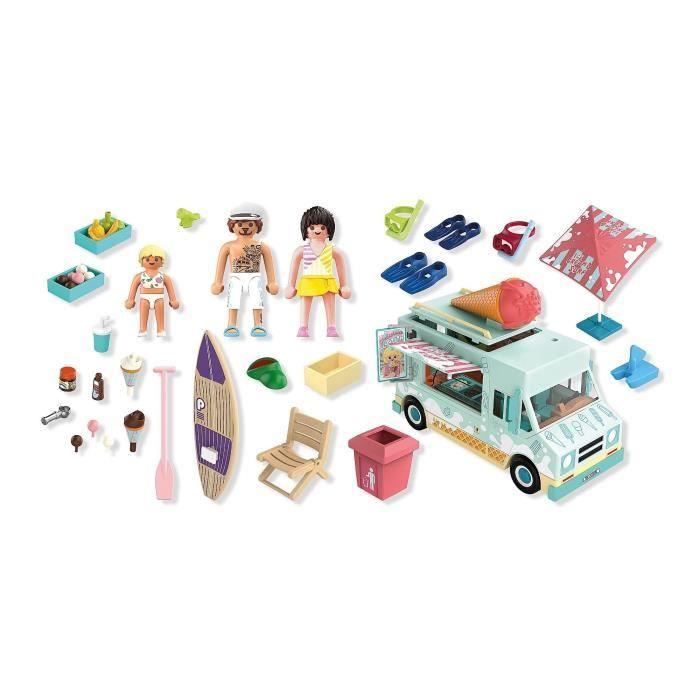 Playmobil 71904 Camion Vendeur De Glaces & 3 Personnages, My Life Vacances À La Plage, Design Rétro Années 50, 101 Pièces, Dès 4 Ans