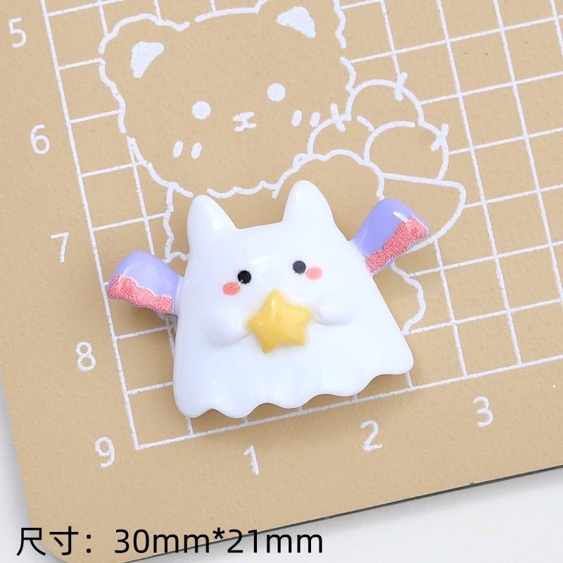 10Pcs New Cute Halloween Pumpkin Ghost Cat Series Flat Back Resin Cabochons Scrapbooking DIY Jewelry Craft Decoration Accessorie