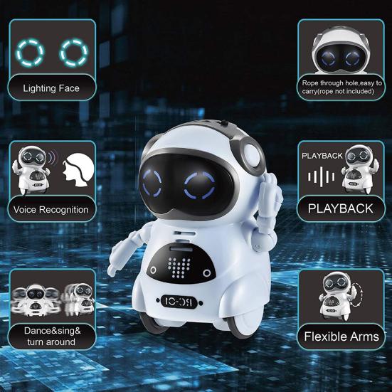 Mini Pocket Robot Voice Control Chat Record Sing Dance Interactive Kids Toy