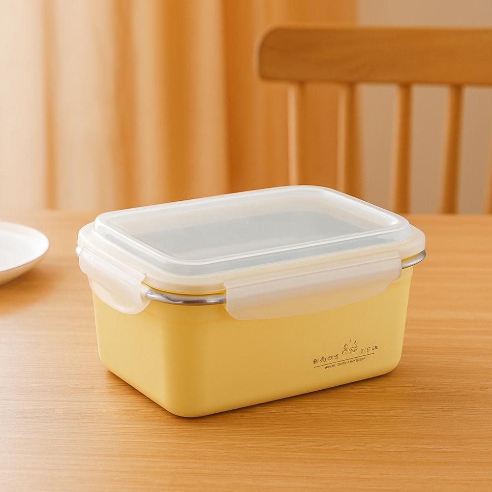 Square Stainless Steel Lunch Box Airtight Fridge Food Box Multi-Purpose Air Exhaust Crisper  Picnic