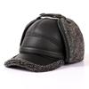 Middle and elderly winter cap pu leather hat men's old hat thickened warm ear protection hat grandpa dad hat