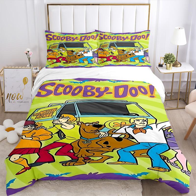 3pcs Scooby-Doo Duvet Cover Set - Machine Washable, Includes 1 Duvet Cover and 2 Pillowcases, No Core Included yy251022242
