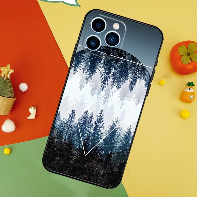 Forest Geometry Wood Nature Phone Case For iPhone 18 17 Pro Max 16 15 14 13 12 11 Pro Max Plus 12 13 Mini 16e 17 Air Cover