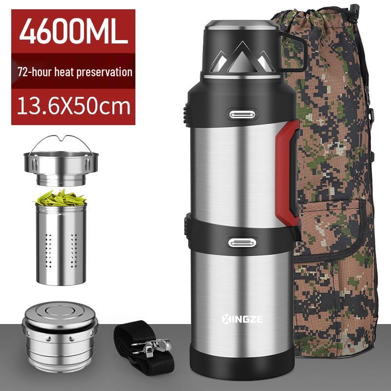 Large-Capacity Portable Thermos, 316 Stainless Steel, 3L & 5L Options, Ideal for Car Travel & Outdoor Use.