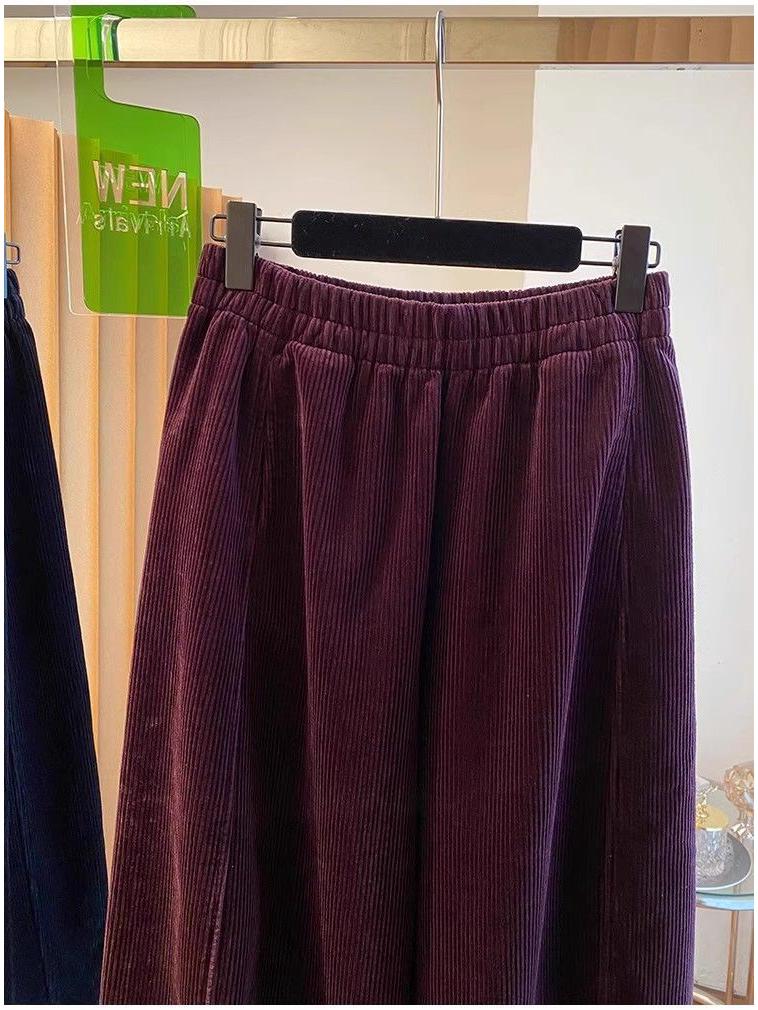 Premium Velvet Wide-Leg Cropped Pants for Women - Autumn/Winter 2026 New, Loose, Versatile, and Trendy