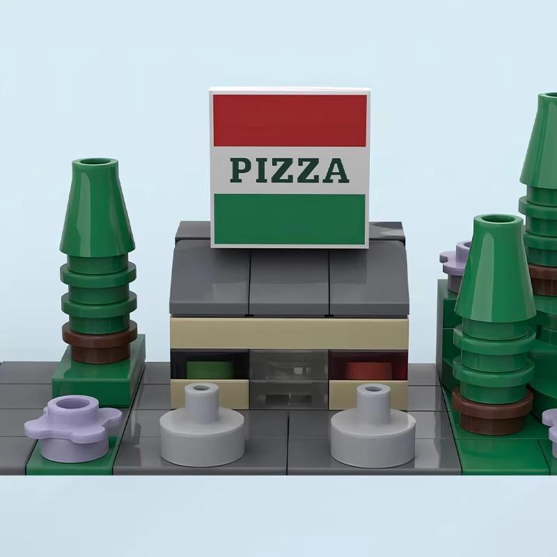 Bausteine MOC-35967 Italienische Skyline Gebäude Straßenansicht Ziegelstein Pädagogisches Modell Ornamente