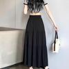 1PC High Waist Skirts Long Skirts A-line Skirts Polyester Chiffon White Elastic Women Vintage