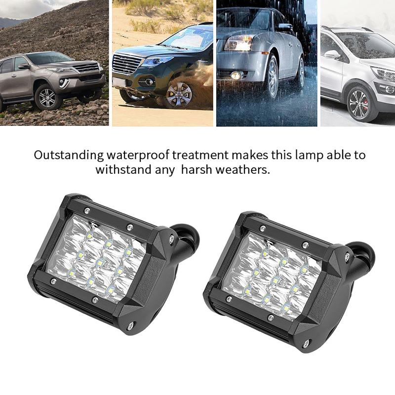 36W Car Work Light Car LED Work Light 1 Pair 4inch 4-Row 36W LED  Working Light Bar Driving Lamp Car Truck Modification