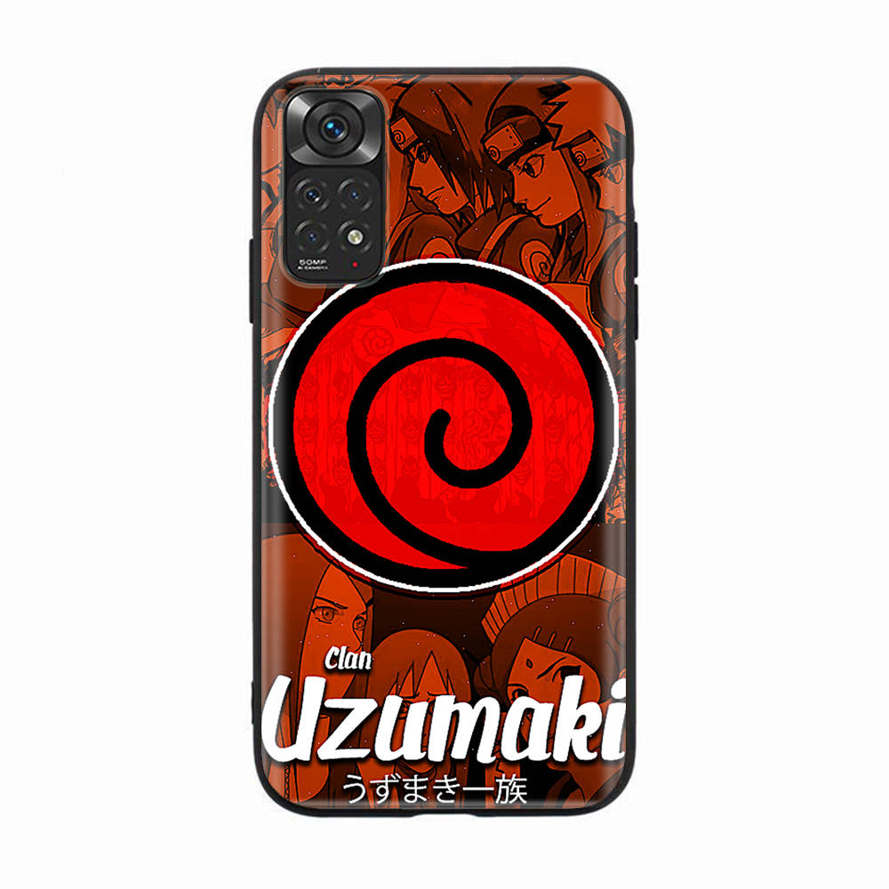 D-57 Custodia Nera Morbida Anime Naruto per iPhone 16 15 Plus 14 13 Mini 12 11 Pro 8 6 6S SE 5 XR XS Max Realme C30 C33 C32 9I VIVO V29 V27 V23 Y36 Realme 9i ebano