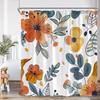 Watercolor Floral Shower Curtain Colorful Flower Blossom Butterfly Plants Bathroom Decoration Modern Bathtub Curtain with HooksW