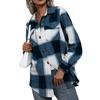 Women's Winter Casual Loose Grinding Wool Plaid Shirt Plush Plaid Shirt Jacket