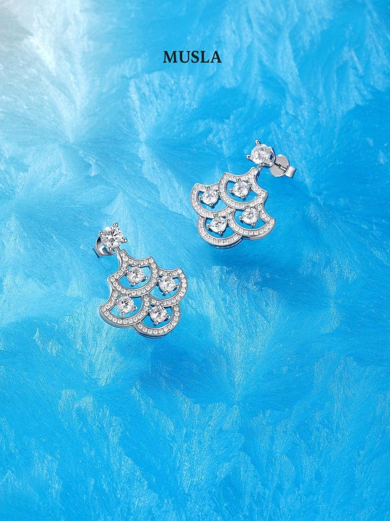 Musla Design Jewelry For Women Fashion Earrings 925 Sterling Silver Drop Earrings Zircon Fashion Stud Earrings