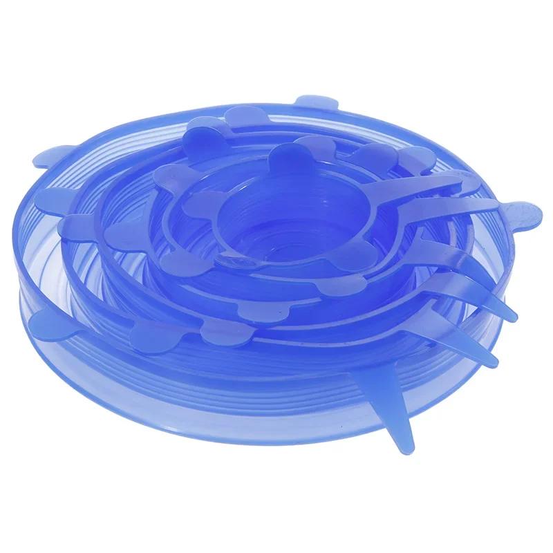 For Kitchen Accessories Cover Food Adjustable Elastic Silicone Caps Kitchen Storage Organization Container Dishes Plastic Fridge