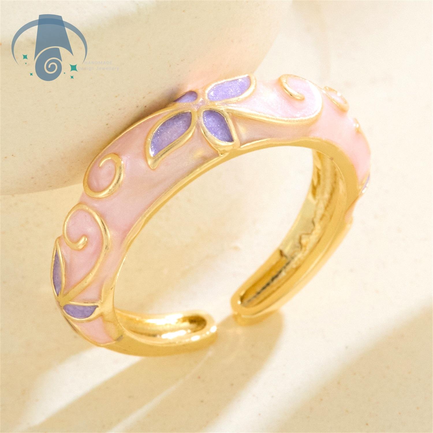 Bunter Tropfen-Emaille-Ring Offen Verstellbar Unregelmäßige Runde Form Minimalistischer Stapelring Einzigartiges Design Mode Ring Für Frauen