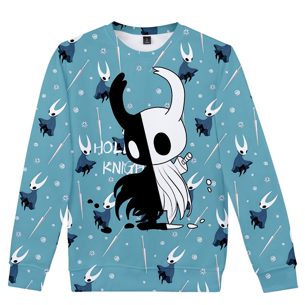 Heißer Mode Hollow Knight Silksong Bedruckter Oversized Hoodie Damen Herren O-Ausschnitt Langarm Rundhals-Sweatshirt Lässiger Trainingsanzug