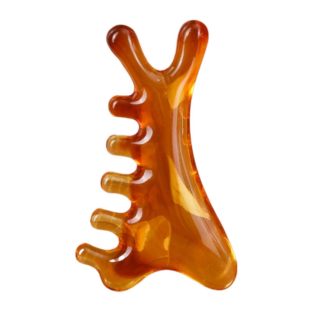 4 in 1 Head Massage Scalp Meridian Massage Comb Resin Handleless Massage Comb Blood Circulation Scalp Meridian Comb