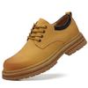 Youth Shoes Casual Soft Sole Outdoor Sports Men's Business Casual British Yellow Leather Men's Versatile Tooling Shoes Big Head Shoes