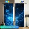 Starry Sky Printed Curtains Night Christmas Decorations Bedroom Living Room Home Decoration Curtain Polyester Ideal For Area