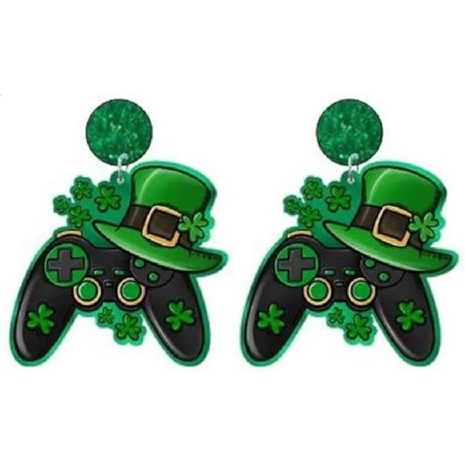 St. Patrick s Day Acrylic Gnome Earrings Green Irish Shamrock Dangle Earrings for Women Saint Patrick s Day Jewelry Gift style 2