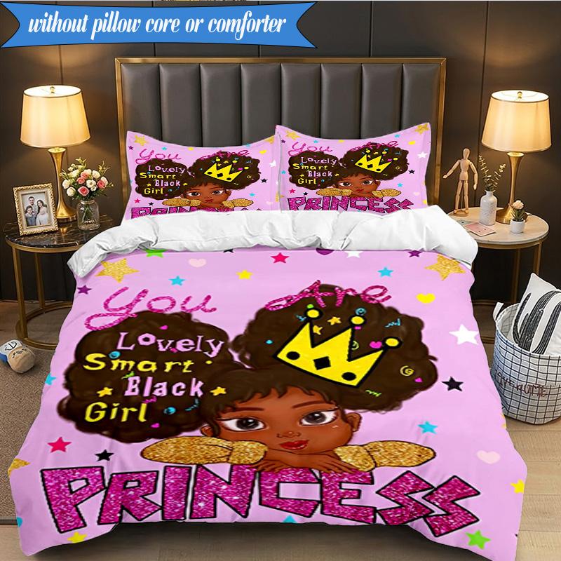 Black Princess Magic Celebration 3pcs K-pop music group Bedding set,Ideal for Bedroom, Dormitory,Including Duvet Cover And 2pcs Pillowcases,Fan gifts
