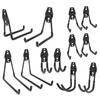 Heavy Duty Garage Hooks Metal Anti Slip Garage Hanger Utility Hooks for Power Tools Ladders Bulk Items Black 12PCS