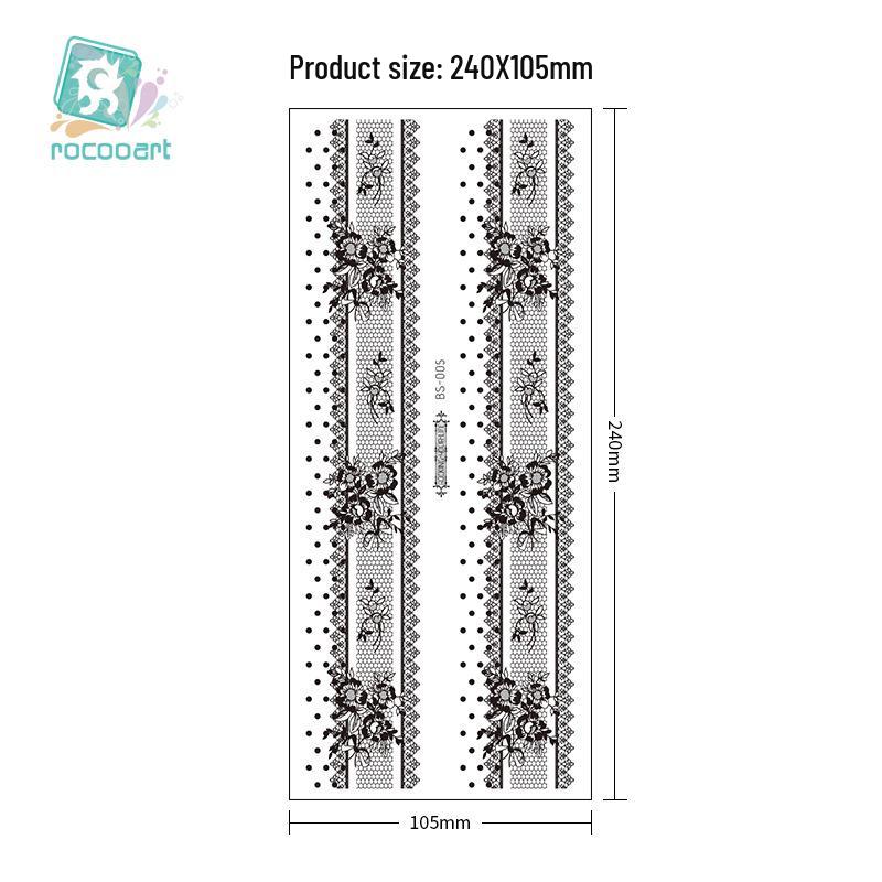 Waterproof Black Lace Thigh Garter Henna Temporary Tattoo Stickers