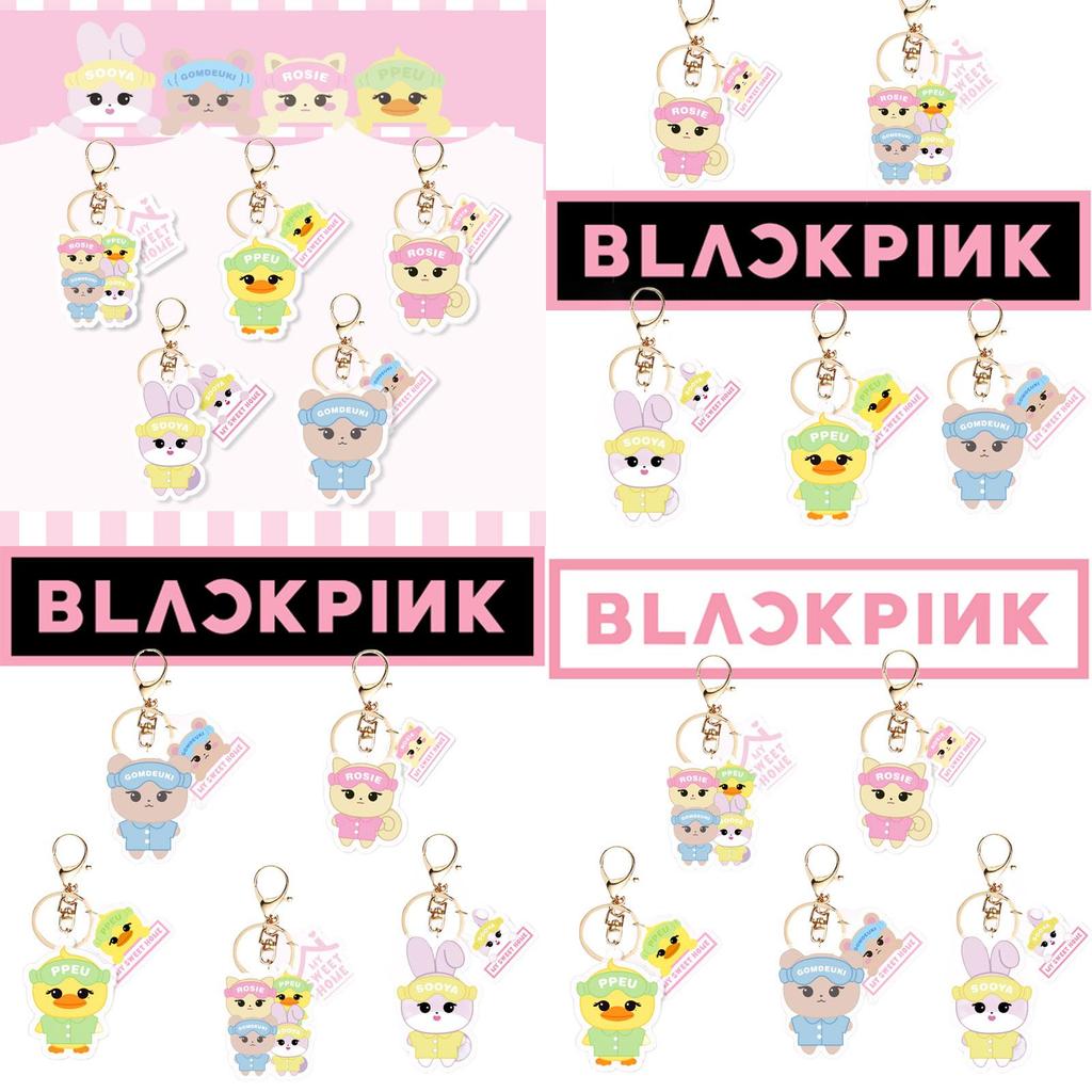 Blackpink Cartoon Character Acrylic Keychain Keyring Backpack Decoration 5cm Height