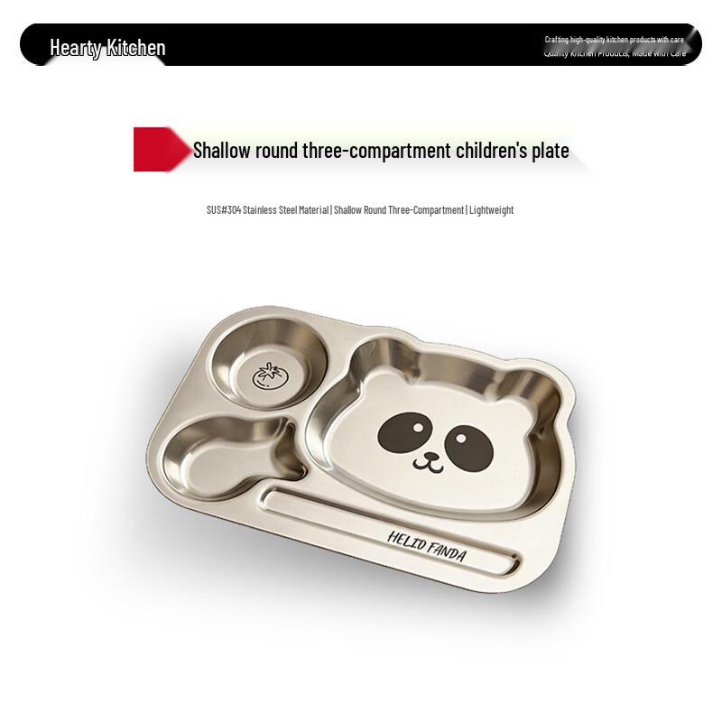 Xinyichu Children s 3-Compartment 304 Stainless Steel Plate