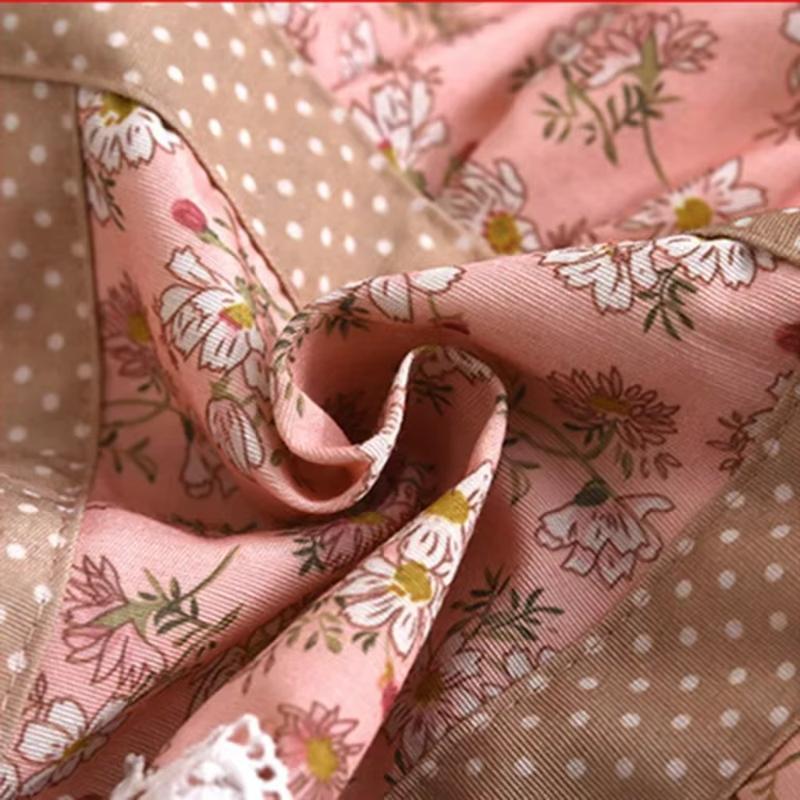 1PC Female Lovely Floral Canvas Apron Kitchen Oilproof Anti Fouling Cooking Apron with Pocket Adjustable Workwear Apron