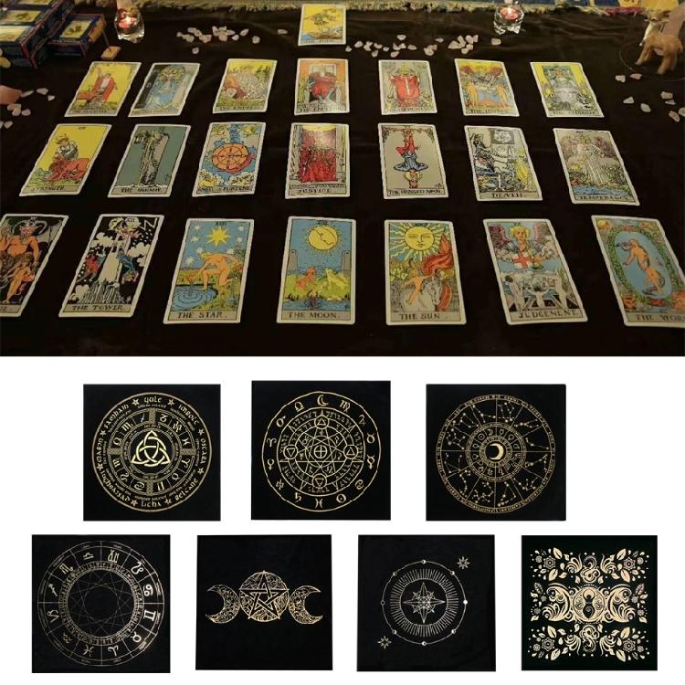 Autel Divination Pendule Nappe Tapis Jeu de Plateau Tissu de Tarot Cartes Oracles