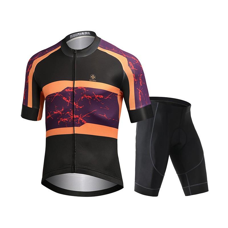 Mens Short Sleeve Cycling Jersey Shorts Set Mountain Bike Breathable Quick Dry
