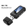 FONKEN 2 In 1 USB Bluetooth 5.0 Audio Transmitter Receiver LCD Display 3.5mm AUX Stereo Wireless Adapter Dongle For PC TV Car Headphone