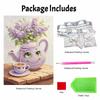 Pearl Painting Set Pearl Art DIY Handmade Crafts Lilac Teapot Teacup Flowers Home Wall Decoration