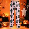 Women's Drawstring Halloween Print Pajama Pants for Sleep and