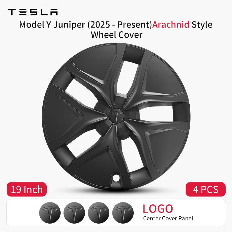 4PCS 19inch Wheel Cap for Model Y Juniper 2025-2026 Arachnid Car Performance Cap Automobile Wheel Cap Design for Tesla Hubcaps