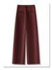 Women's Khaki High-Waisted Wool Wide-Leg Trousers - New 2024 Autumn/Winter Collection