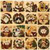 Framed DIY Pearl Painting Kit Self-Adhesive Bead Art 11x11cm Christmas Animal Canvas Full Drill Wall Decor
