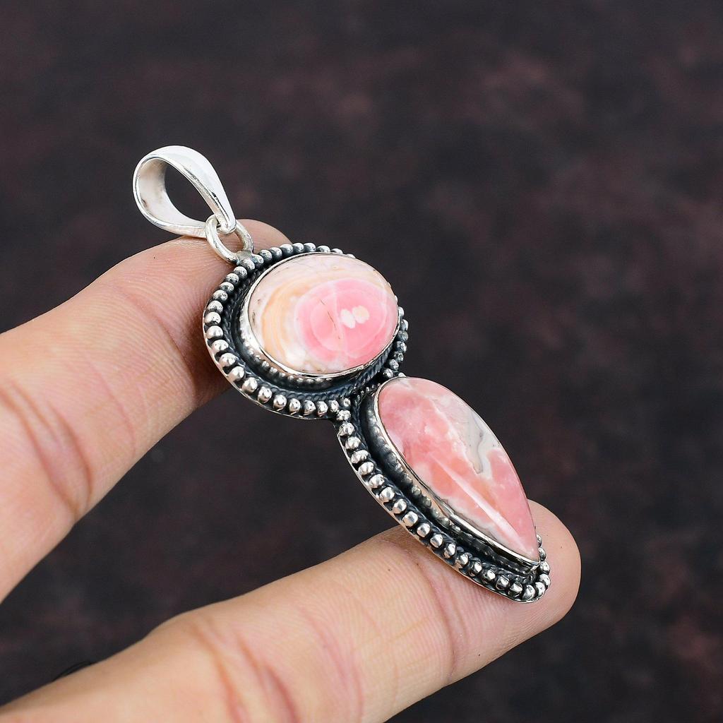 Rhodochrosite Pendant 925 Sterling Silver Pendant Gemstone Jewelry Vintage Pendant Handmade Elegant Pendant Gift For Friend Designer Jewelry