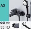 Bathtub Faucet Black Shower Faucet Mixing Valve Side-opening Triple Faucet Hot and Cold Mixer Faucet Bathroom Accessories