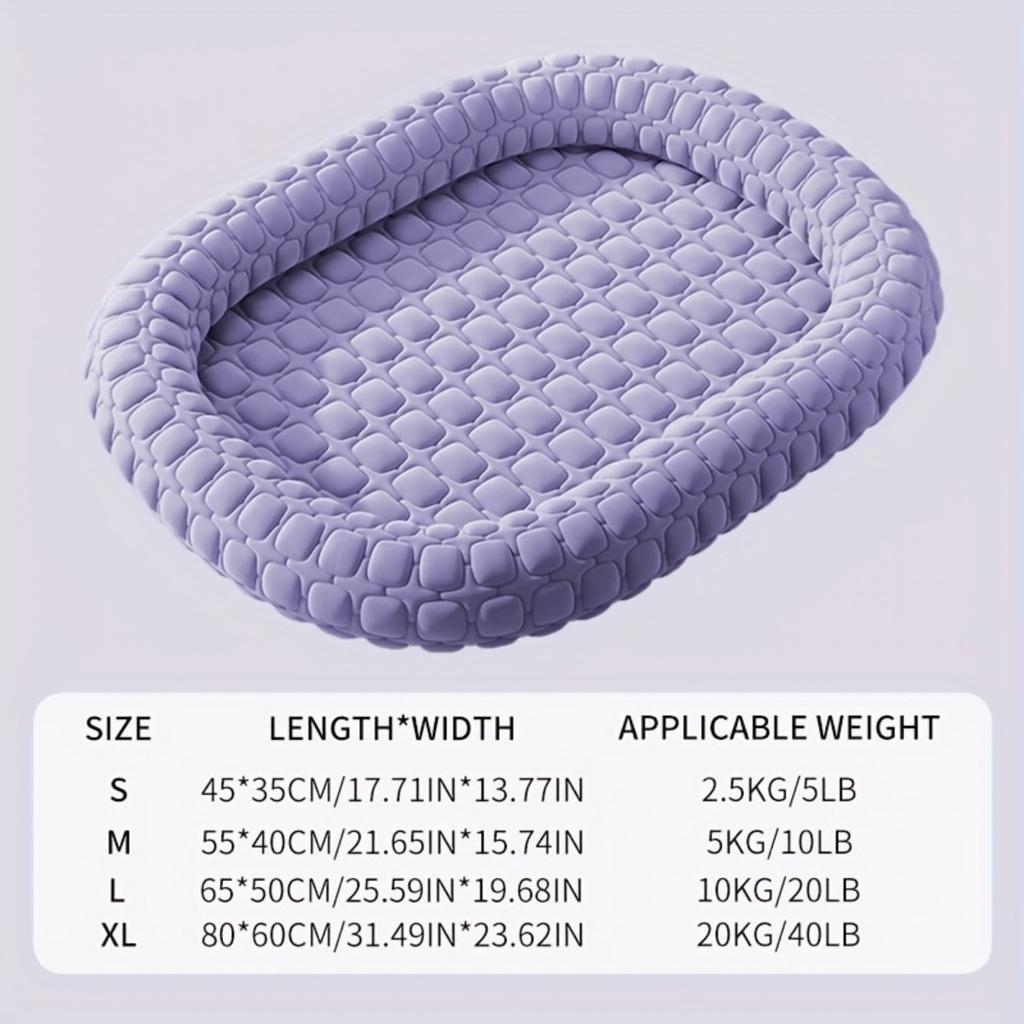 Cooling Latex & Ice Dog Bed for Small/Medium Dogs Breathable  Double-Sided Embossed Summer Mat All-Season Pet Bed