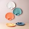 Eco Friendly Dumpling Plate with Vinegar Dip Dish Plastic Multifunction Snack Divider Tray for Picnics Buffet Kitchen