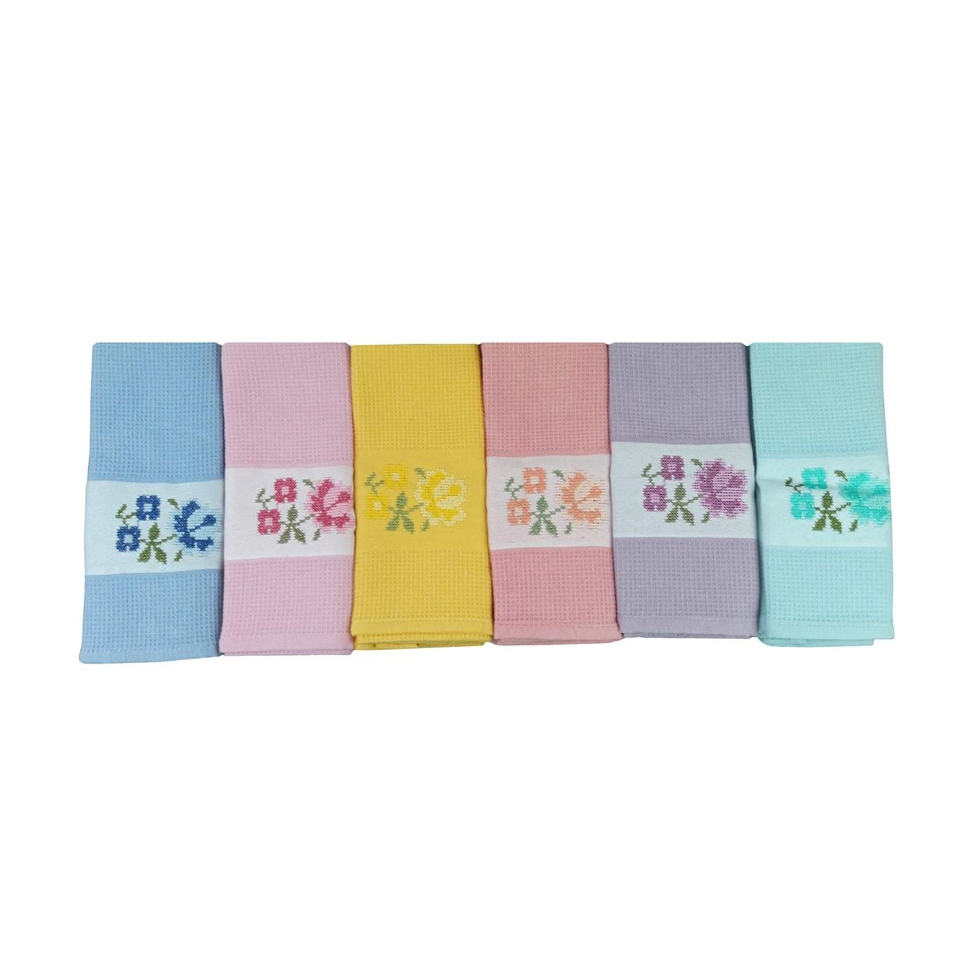 

Кухонная салфетка Ephemeris с вышивкой из 12 предметов - Вафельная Разноцветная