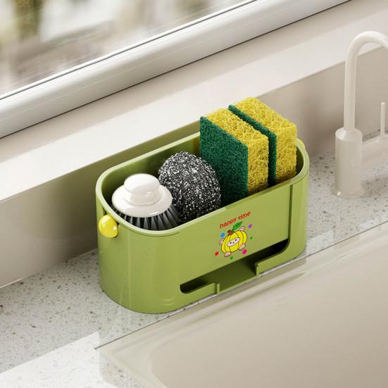 Yousheng Sponge Holder Drain Storage Rack Large Capacity Rust-Resistant Multi-Functional Kitchen Organizer Sink Caddy